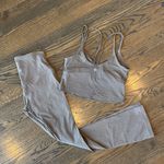 Lululemon  Align Strappy Tank & Ribbed Mini Flare Short Leggings Set Nomad NWOT Photo 7