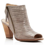 Paul Green Cayanne Booties Ankle Metallic Open Toe Block Heel 6 Champagne Chic Photo 0