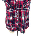 Rails Sleeveless Button Down Plaid Top Red & Navy & Black Size Medium Photo 2