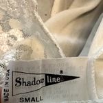 Vintage Shadowline Slip Floral Lace Nylon Tulle Skirt Empire Waist Ivory Small White Photo 1