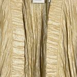 Chico's Shirt Jacket Women's 2 US L Gold Pleated Crinkle Ruffle Open Front Retro Photo 2