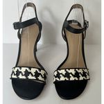Lauren Ralph Lauren Gwen Houndstooth Black And White Leather Sandal Size 5.5 B Photo 1