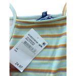 Freshman 1996 XS Striped Ribbed Tank Dress Sleeveless Casual Summer Orange Photo 2