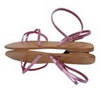 ASOS Sandals 8 Pink Metallic Ankle Strap New Photo 5