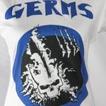 The Germs Punk Rock Band Tee Women's Cut Size Large 100% Cotton Faded Graffiti White Photo 2