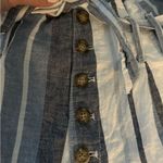 Abercrombie & Fitch Blue White Striped Linen Blend Tie Waist Shorts Size Small Photo 3