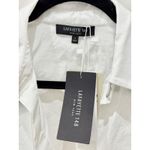 Lafayette 148 NWT  Stretch Cotton Straight Button Down Shirt White Women's Size 2 Photo 4
