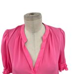 Current Air Los Angeles Pink V-Neck Short Puff Sleeve Blouse Size XS Photo 1