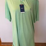 IZOD New with Tags  Polo Breathable Green Striped Men’s Shirt Sz Large Photo 0