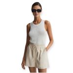 Good American NEW Better Than Leather Shorts Elastic Waist Bone Size 6 3XL Photo 6
