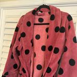 PINK - Victoria's Secret Pink Victoria’s Secret Mauve With Black Polka Dots Robe Size M/L Photo 2