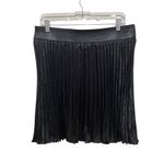 DKNY Pleated Button Front Faux Leather Mini Skirt Black Size 14 Photo 7