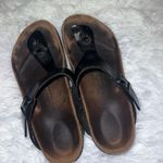 Birkenstock  Glossy Thong Flip Flop Sandal size 38 Black Photo 4