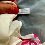 Taj by Sabrina Crippa silk beaded sequin gorgeous medium M tunic top cover swim Pink Photo 11