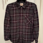 Aritzia  TNA boyfriend Flannel Dark Gray Plaid Button Down Shirt Women's Size S Photo 0