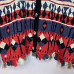 Donna Maurizio Boho Wool Fringe Tassel Sweater Photo 3