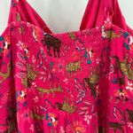 Torrid Jumpsuit Women’s Size 3 Tie Front Culotte Pink Challis Animal Plus Curvy Photo 7