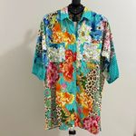 Johnny Was NWOT  Blue Leopard Shirt Dress or Cover Up Multicolor Size S Photo 1