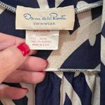 Oscar de la Renta Vintage Swim Beach Cover Up Kimono Kaftan Blue & White Medium Photo 3