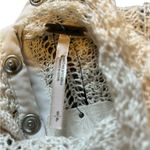 Free People  ivory open knit bell sleeve open back sweater size small nwt Photo 6