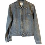 Calvin Klein Blue 100% Cotton Full Zip Denim Jean Jacket Women Sz L Photo 0