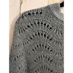 American Eagle  Women's Small  Gray Pointelle Knit Sweater Soft Cozy Boho Style Photo 13