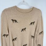 Chico's Chico’s Cashmere Blend Cheetah Embroidered Long Sleeve Sweater Size XL Photo 2