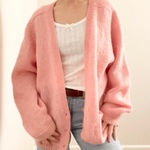 Vintage Pink Mohair Cardigan Size L Photo 0