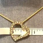 Swarovski Crystal Encrusted Open Heart Pendant On Gold Chain Necklace Photo 10