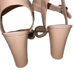 Worthington NWOT Patent Leather Strappy Chunky Heel Beige Size 11” 4” He… Photo 4