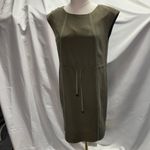Lafayette‎ 148 New York Womens Shift Dress Olive Green Cap Sleeve Back Zipper Size M Photo 1