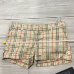 Blue axes vintage women’s nova check yellow plaid low rise shorts size 7 Photo 3