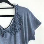 Iz Byer  Blue Dolman Sleeve Elastic Waist Band Blouse Top M Photo 2