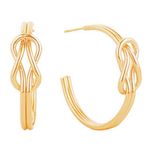 Do Everything In Love NWT  14KGP Big knotted  hoop earrings. Photo 2