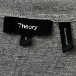 Theory Women Sz S Gray Heather V Neck Short Sleeve Crop Polo Shirt Minimalist Photo 2