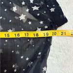 Willow & Clay  Sheer Black Star Print Button‎ Down Size XS EUC Photo 2