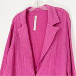 Raquel Allegra Boxy Gauze Blazer in Bright Pink Size 2 Cotton Photo 3