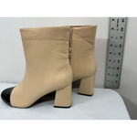 Womans Ankle Boots Tan With Black Accent Side Zip Block Heel Size 7 NWOT Photo 3