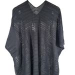 Mer Sea Souk Knit Tunic Black One Size Loose 100% Cotton V Photo 3