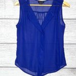 Ultra Flirt Royal Blue Sheer Sleeveless Blouse Top Size Medium Photo 0