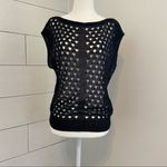 White House | Black Market Black Dolman Cap Sleeve Mesh Sweater. Size XSmall. EUC Photo 1
