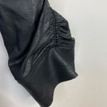 Clara Sunwoo Liquid Leather Ruched Detail Jacket Black Vegan Slim Fit Womens L Size L Photo 6