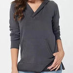 Barefoot Dreams  Sunbleached 100% Cotton Bonfire Hoodie Faded Black 1X Photo 0