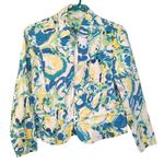 Coldwater Creek  Size PS Petite Small Yellow Blue Green WaterColor Blazer Jacket Photo 0