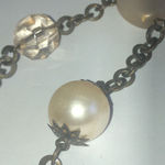 Brass Tone Faux Pearl Neutral Tone Beaded Boho Necklace Photo 6