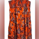 RHODE x Target Leafy Floral Print Tiered Midi Dress Orange Womens XXL Photo 7