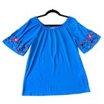 Westport  blue embroidered sleeve blouse xs Photo 1