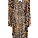 KIMONO LEOPARD PRINT, SHEER. Wrap, cardigan, cover up, over layer Yellow Size 1X Photo 1