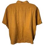 Skylar + Madison  Mustard 100% Linen Tie Front Button up Lagenlook Coastal L Photo 5