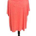 Rachel Zoe New Short Sleeve Coral Orange Soft Linen Top Shirt Women's Plus 2X Photo 2